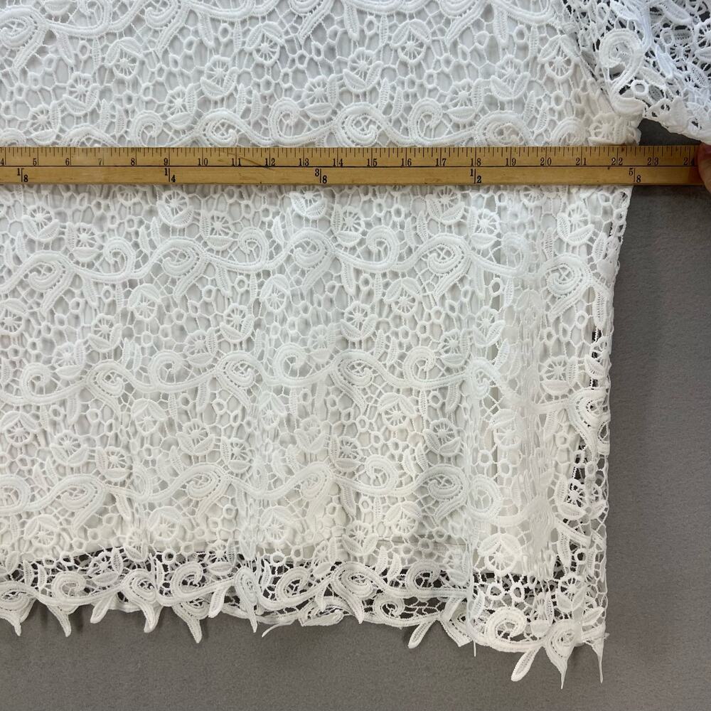 NWT Philosophy Top Women's XXL White Lace Crochet Look Lined Feminine - Picture 2 of 12
